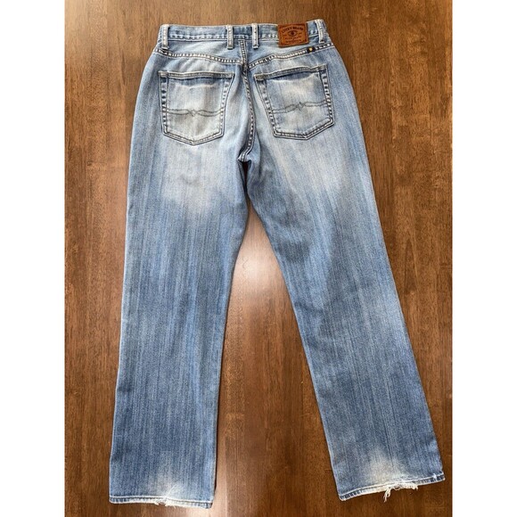 Lucky Brand 181 Relaxed Straight Jeans Men’s 30x31.5 Blue Medium Wash Distressed - Picture 3 of 9